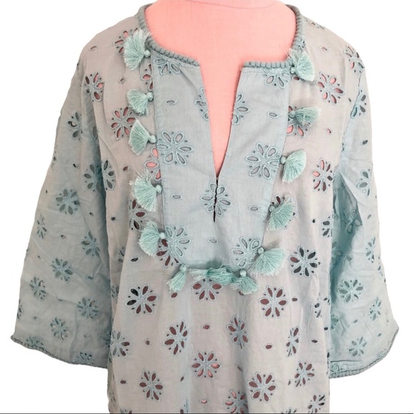 J. Crew Swim J Crew Eyelet Bib Tunic Beach Coverup Large Poshmark